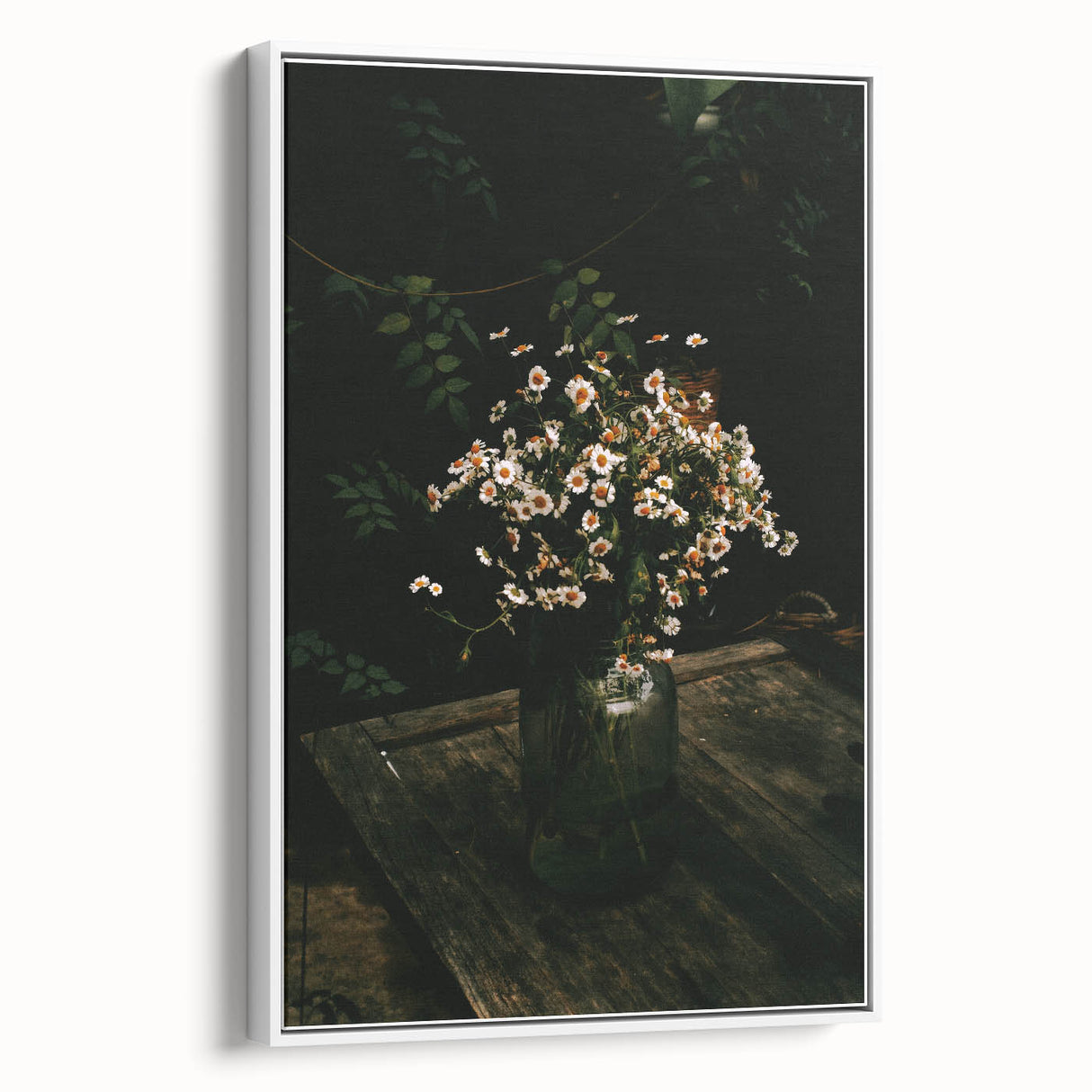 Rustic Wall Art: Wildflowers in Glass Jar – Farmhouse Floral Decor Print