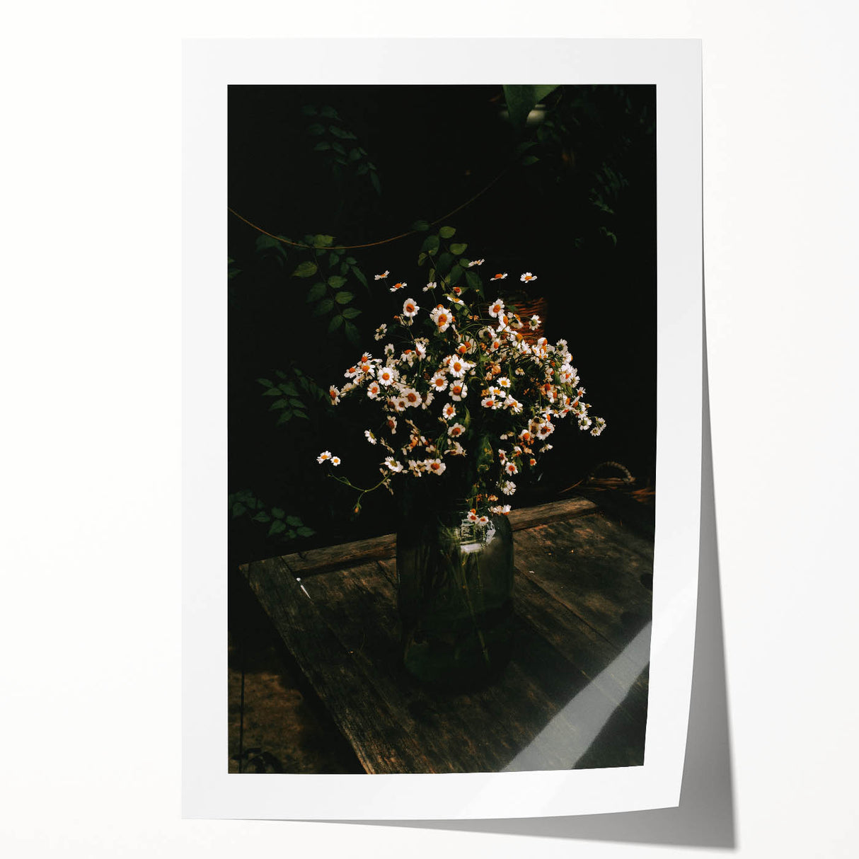 Rustic Wall Art: Wildflowers in Glass Jar – Farmhouse Floral Decor Print
