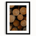 Rustic Wall Art: Stacked Logs Close-Up – Farmhouse Nature Decor Print