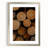 Rustic Wall Art: Stacked Logs Close-Up – Farmhouse Nature Decor Print