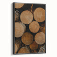 Rustic Wall Art: Stacked Logs Close-Up – Farmhouse Nature Decor Print