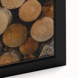 Rustic Wall Art: Stacked Logs Close-Up – Farmhouse Nature Decor Print