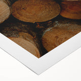 Rustic Wall Art: Stacked Logs Close-Up – Farmhouse Nature Decor Print