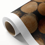 Rustic Wall Art: Stacked Logs Close-Up – Farmhouse Nature Decor Print