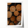 Rustic Wall Art: Stacked Logs Close-Up – Farmhouse Nature Decor Print