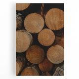 Rustic Wall Art: Stacked Logs Close-Up – Farmhouse Nature Decor Print