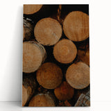 Rustic Wall Art: Stacked Logs Close-Up – Farmhouse Nature Decor Print
