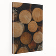 Rustic Wall Art: Stacked Logs Close-Up – Farmhouse Nature Decor Print