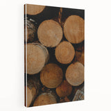 Rustic Wall Art: Stacked Logs Close-Up – Farmhouse Nature Decor Print