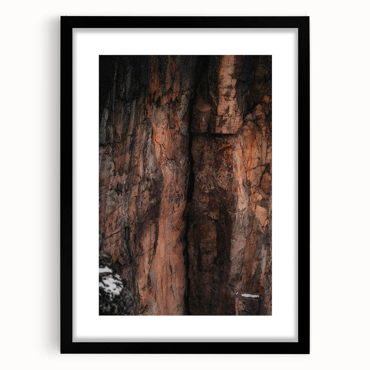 Rustic Wall Art: Rocky Cliff Close-Up – Farmhouse Nature Decor Print
