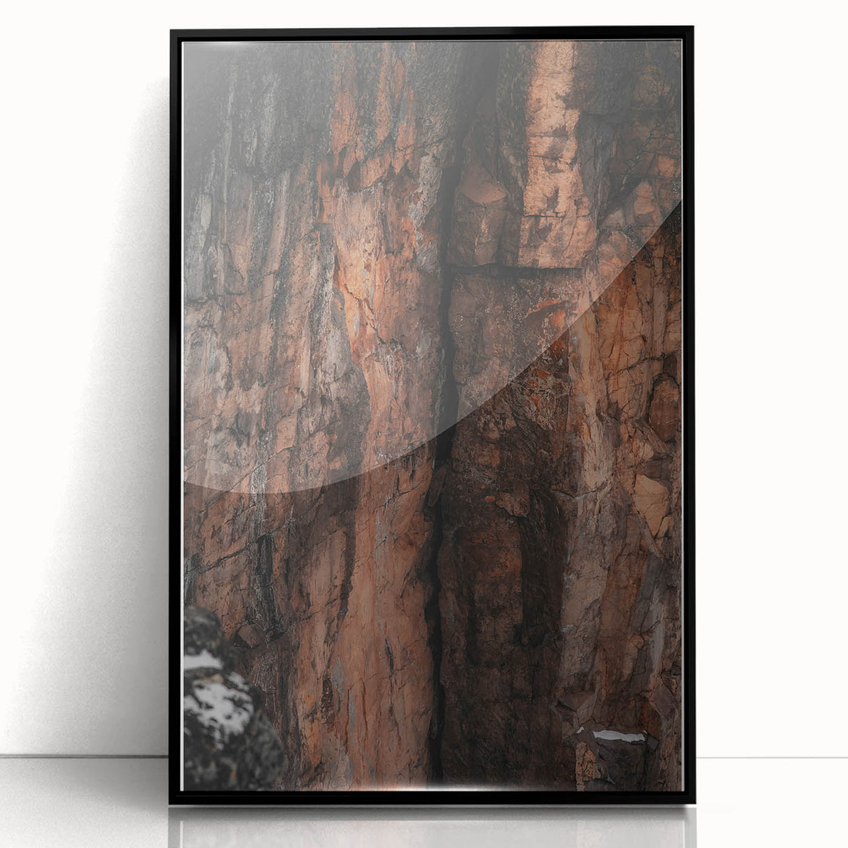 Rustic Wall Art: Rocky Cliff Close-Up – Farmhouse Nature Decor Print