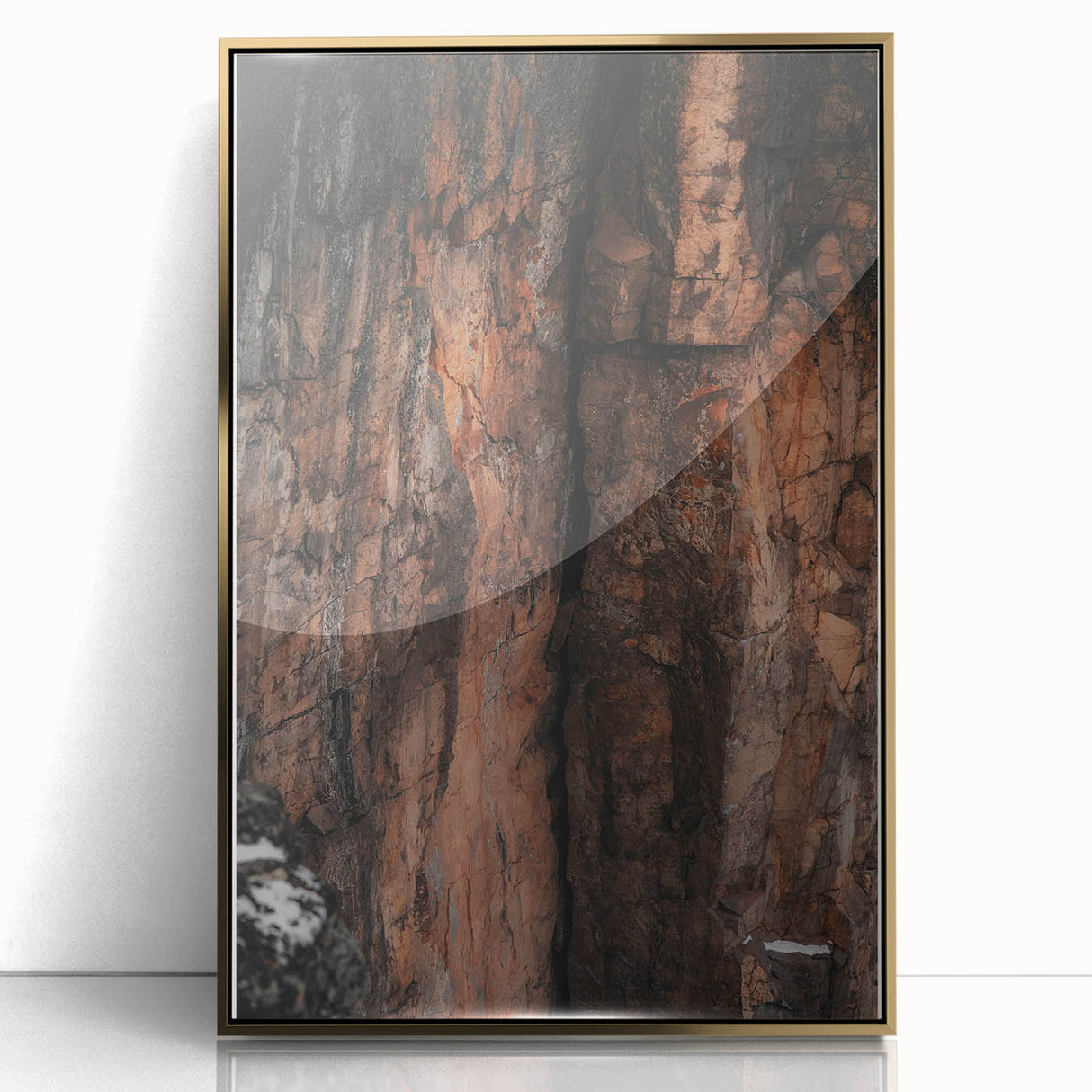 Rustic Wall Art: Rocky Cliff Close-Up – Farmhouse Nature Decor Print