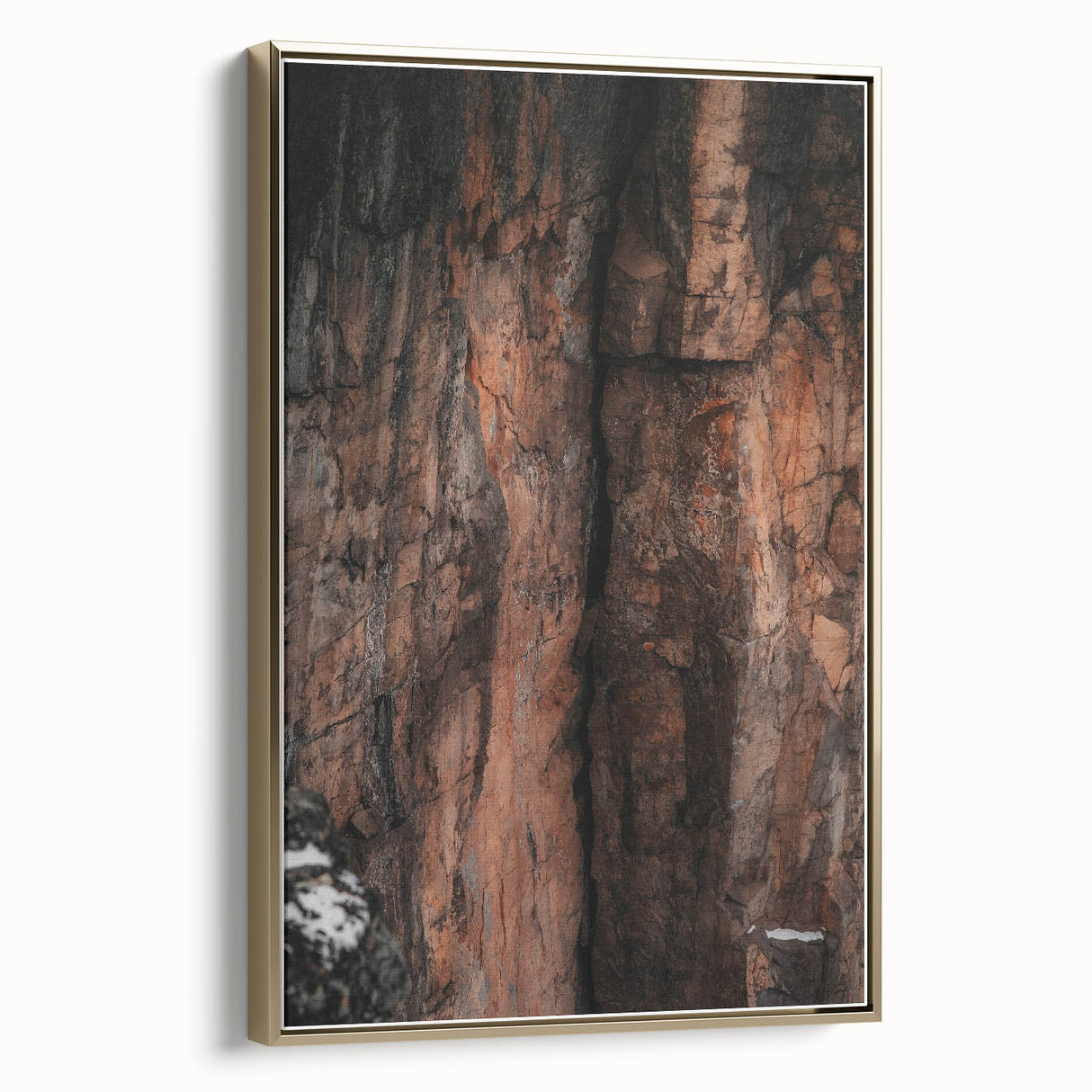 Rustic Wall Art: Rocky Cliff Close-Up – Farmhouse Nature Decor Print