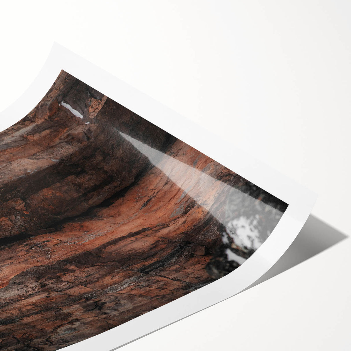 Rustic Wall Art: Rocky Cliff Close-Up – Farmhouse Nature Decor Print