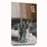 Rustic Wall Art: Lavender in Glass Jar – Farmhouse Floral Decor Print