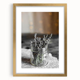 Rustic Wall Art: Lavender in Glass Jar – Farmhouse Floral Decor Print