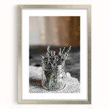 Rustic Wall Art: Lavender in Glass Jar – Farmhouse Floral Decor Print