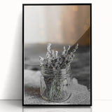 Rustic Wall Art: Lavender in Glass Jar – Farmhouse Floral Decor Print