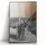 Rustic Wall Art: Lavender in Glass Jar – Farmhouse Floral Decor Print