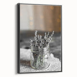 Rustic Wall Art: Lavender in Glass Jar – Farmhouse Floral Decor Print