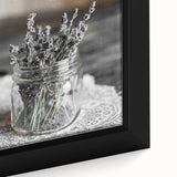 Rustic Wall Art: Lavender in Glass Jar – Farmhouse Floral Decor Print