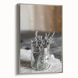 Rustic Wall Art: Lavender in Glass Jar – Farmhouse Floral Decor Print