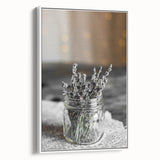 Rustic Wall Art: Lavender in Glass Jar – Farmhouse Floral Decor Print