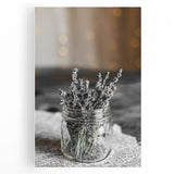Rustic Wall Art: Lavender in Glass Jar – Farmhouse Floral Decor Print