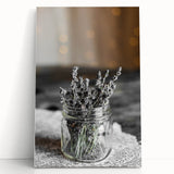 Rustic Wall Art: Lavender in Glass Jar – Farmhouse Floral Decor Print