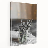 Rustic Wall Art: Lavender in Glass Jar – Farmhouse Floral Decor Print