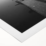 Rustic Wall Art: Broken Dock in Fog – Minimalist Black & White Print