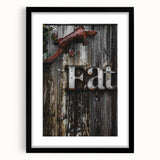 Rustic 'Eat' Sign Wall Art – Farmhouse Kitchen Decor with Metal Accents