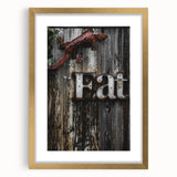 Rustic 'Eat' Sign Wall Art – Farmhouse Kitchen Decor with Metal Accents