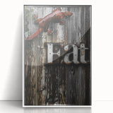 Rustic 'Eat' Sign Wall Art – Farmhouse Kitchen Decor with Metal Accents