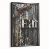 Rustic 'Eat' Sign Wall Art – Farmhouse Kitchen Decor with Metal Accents
