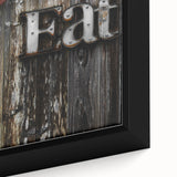 Rustic 'Eat' Sign Wall Art – Farmhouse Kitchen Decor with Metal Accents