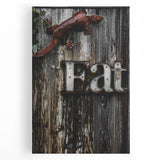 Rustic 'Eat' Sign Wall Art – Farmhouse Kitchen Decor with Metal Accents