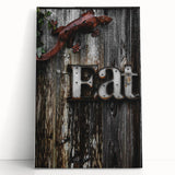 Rustic 'Eat' Sign Wall Art – Farmhouse Kitchen Decor with Metal Accents