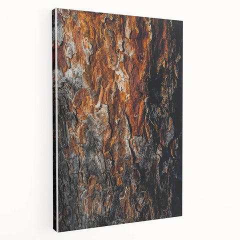 Rugged Bark Texture Art, Deep Rustic Wall Decor Print