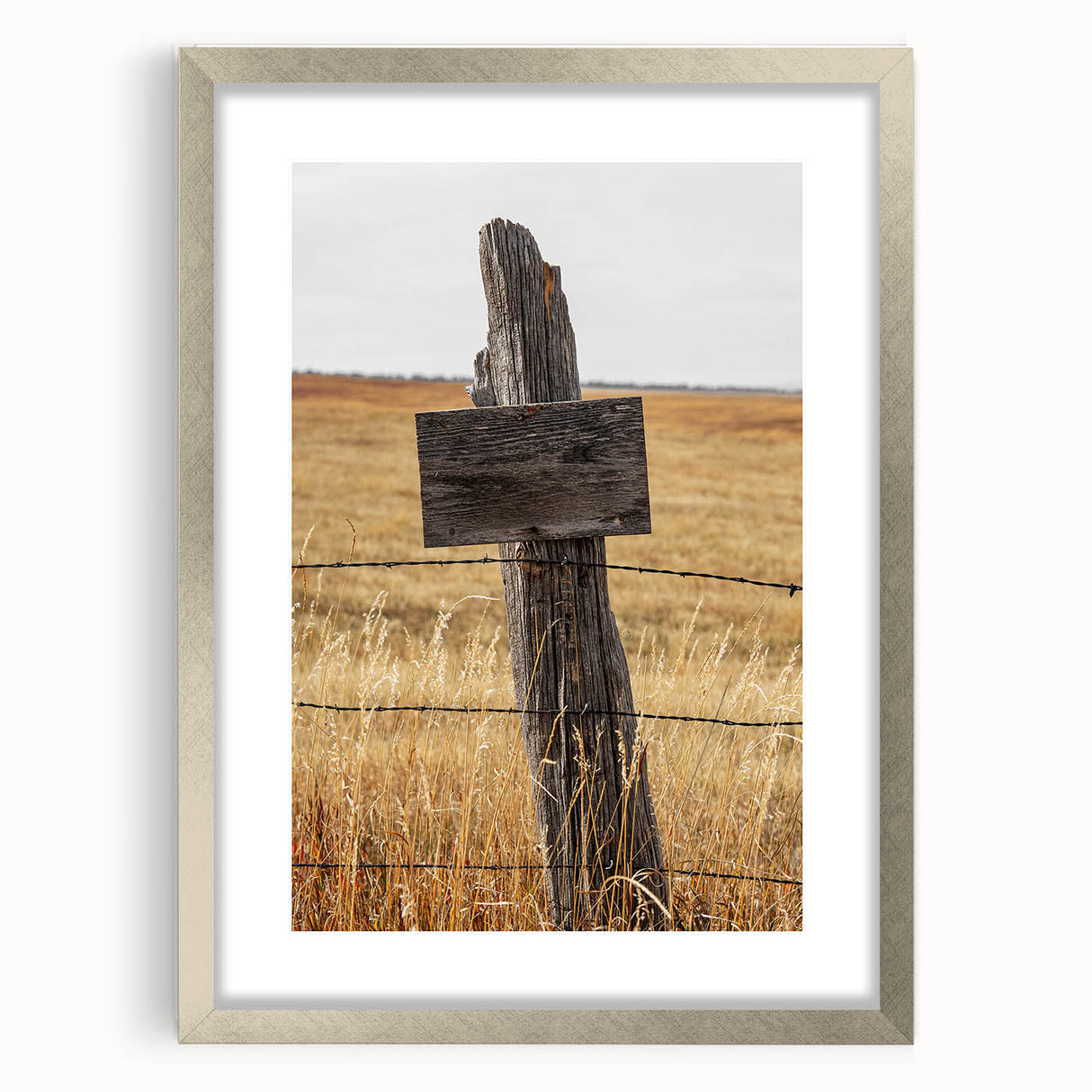 Rustic Wooden Fence Post Wall Art – Farmhouse Landscape for Country Decor