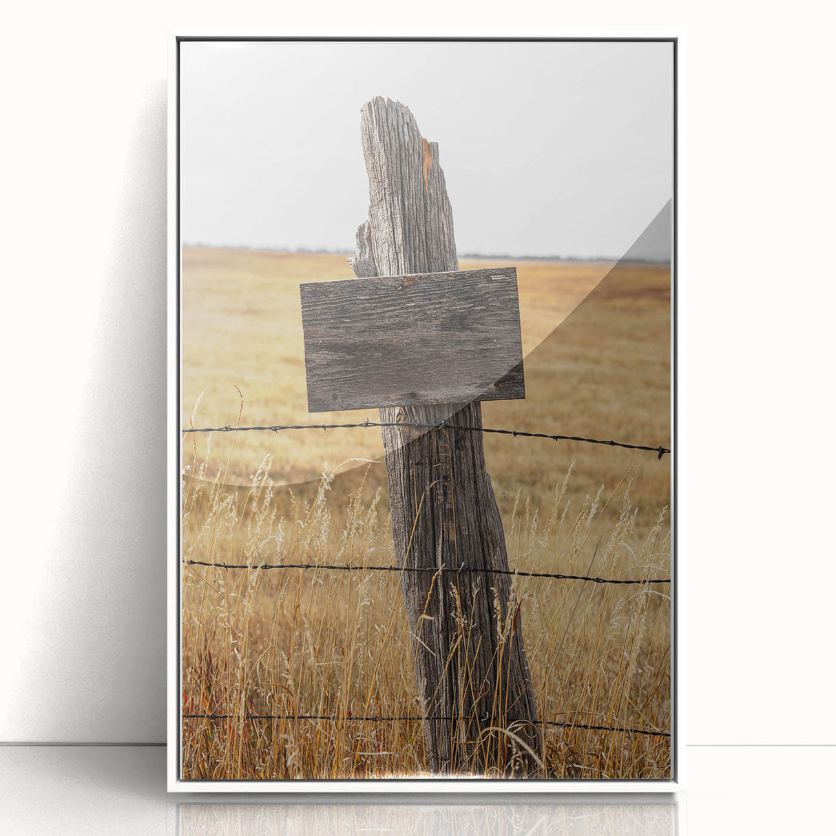 Rustic Wooden Fence Post Wall Art – Farmhouse Landscape for Country Decor