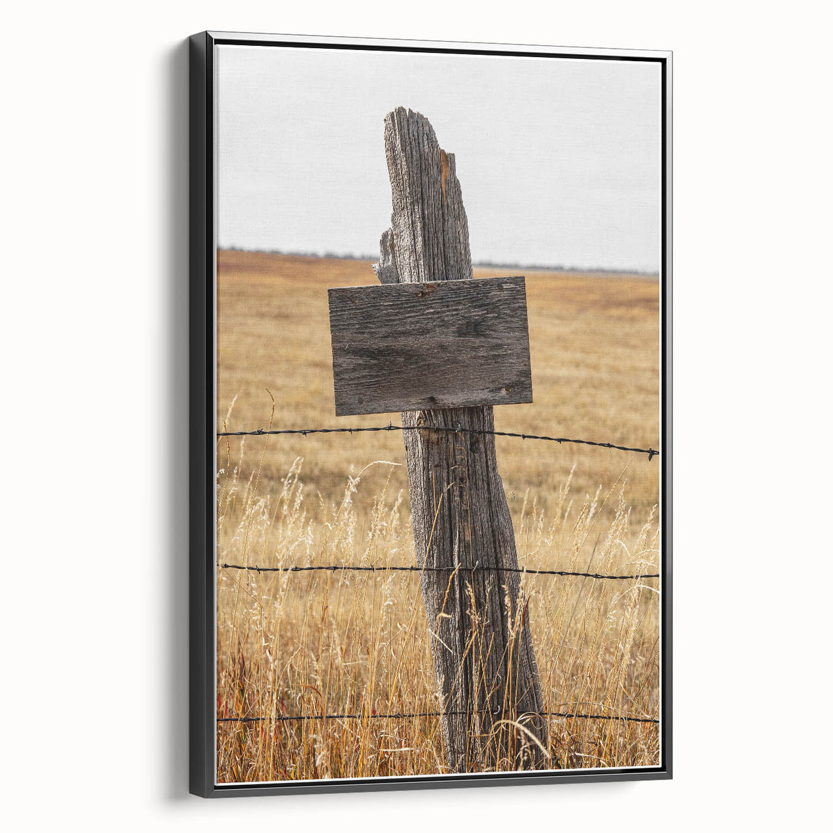 Rustic Wooden Fence Post Wall Art – Farmhouse Landscape for Country Decor