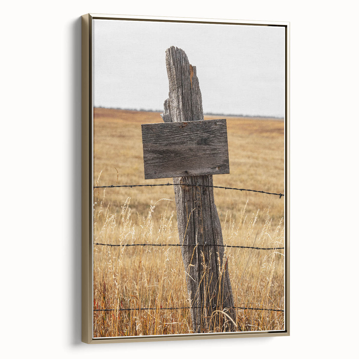 Rustic Wooden Fence Post Wall Art – Farmhouse Landscape for Country Decor