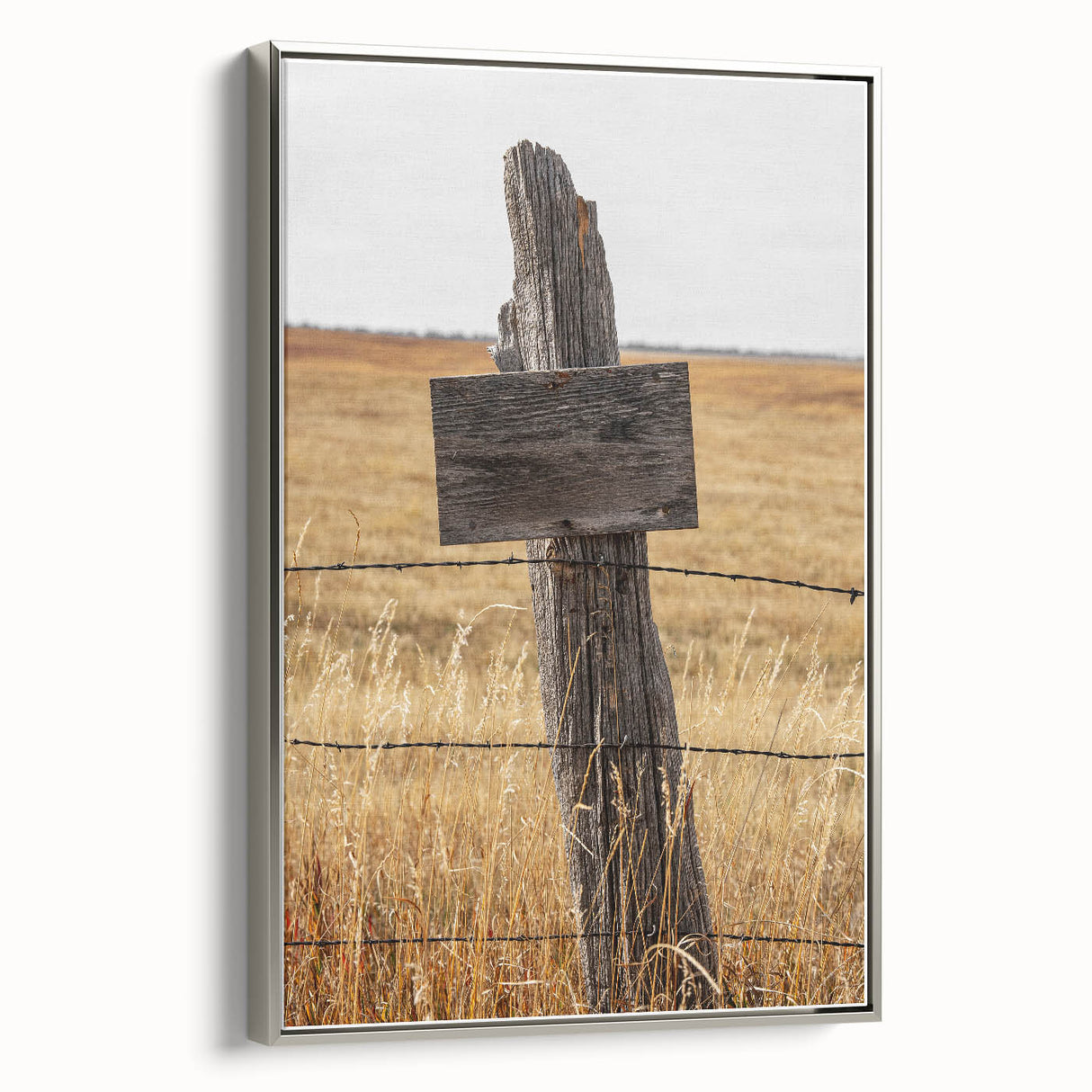 Rustic Wooden Fence Post Wall Art – Farmhouse Landscape for Country Decor