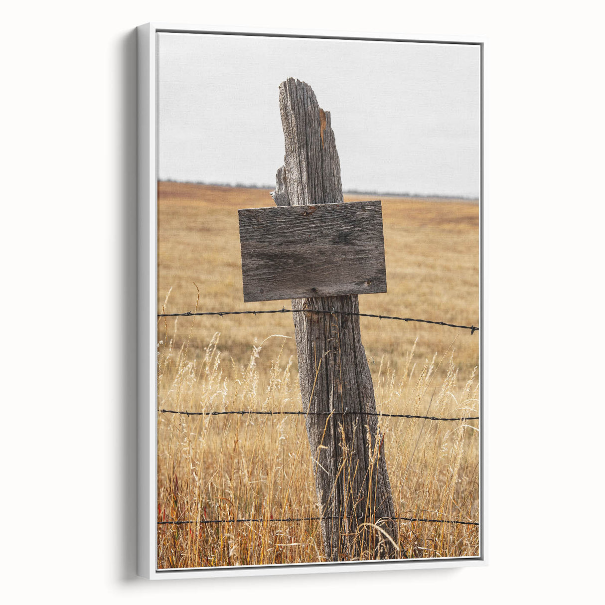 Rustic Wooden Fence Post Wall Art – Farmhouse Landscape for Country Decor