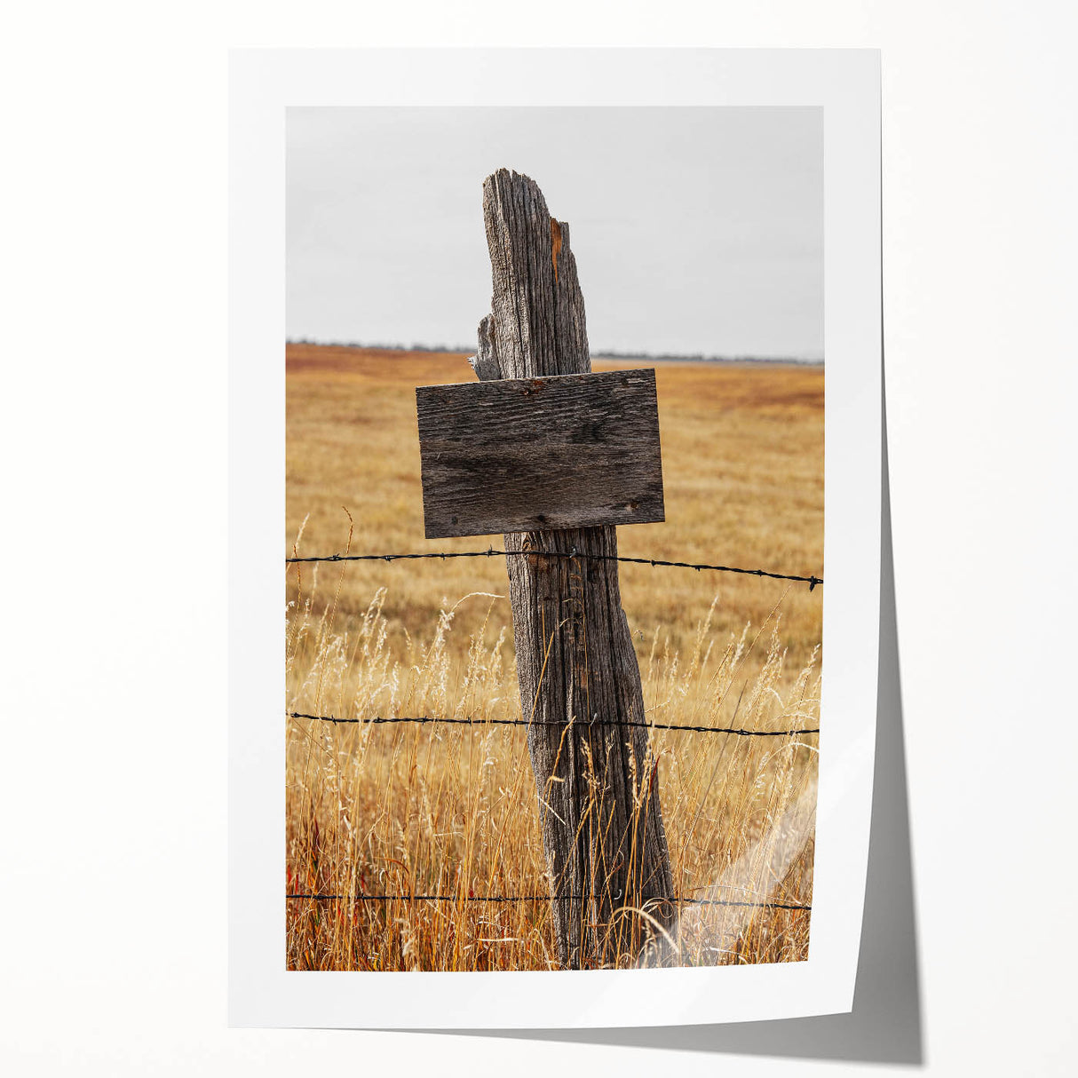 Rustic Wooden Fence Post Wall Art – Farmhouse Landscape for Country Decor