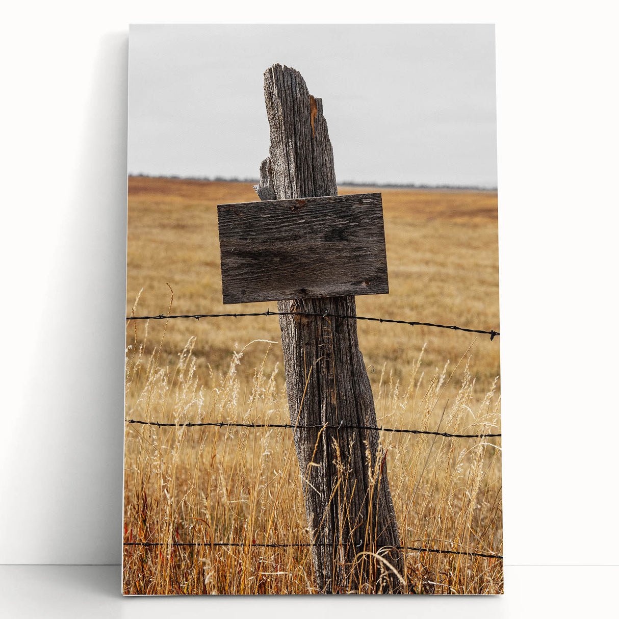 Rustic Wooden Fence Post Wall Art – Farmhouse Landscape for Country Decor