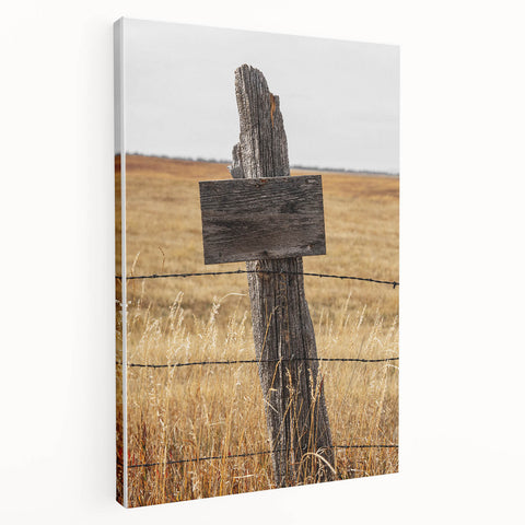 Rustic Wooden Fence Post Wall Art – Farmhouse Landscape for Country Decor