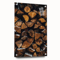 Stacked Firewood Art Print, Rustic Home Decor Wall Art