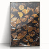 Stacked Firewood Art Print, Rustic Home Decor Wall Art